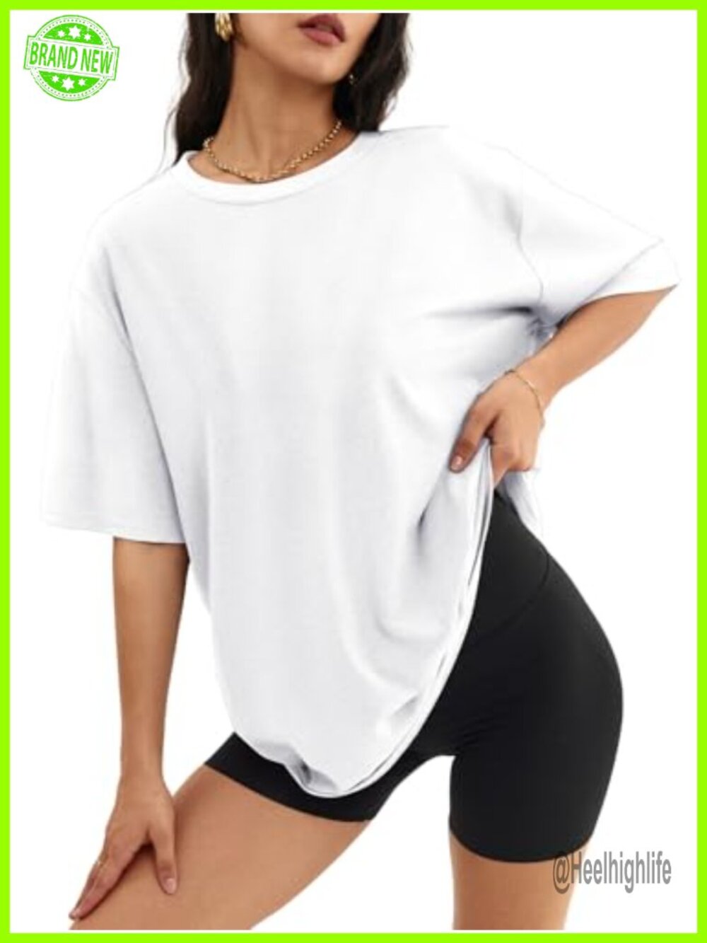 Oversized Workout T-Shirt Short Sleeve Round Neck Loose Fit Basic Tee